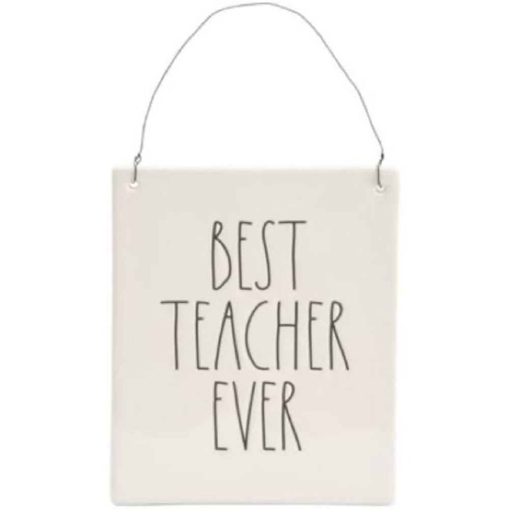 New Rae Dunn Best Teacher Ever wall plaque